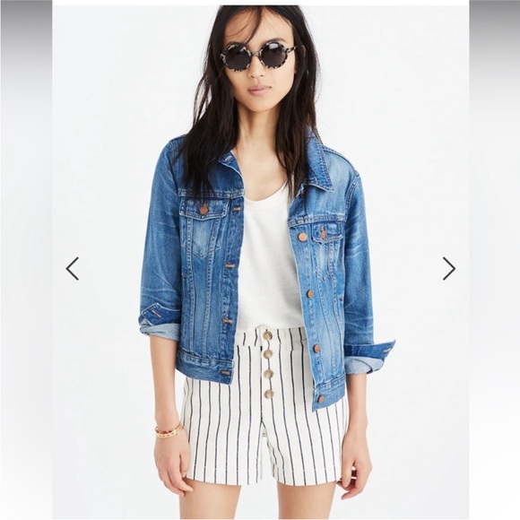 MADEWELL Emmett Button Front Shorts in Stripe - Picture 2 of 13